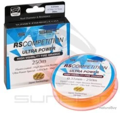 Nylons Sunset RS Compétition - Ultra Power Hi Visibility Fire Orange - 250 M - 0.36 Mm / 9.70 Kg