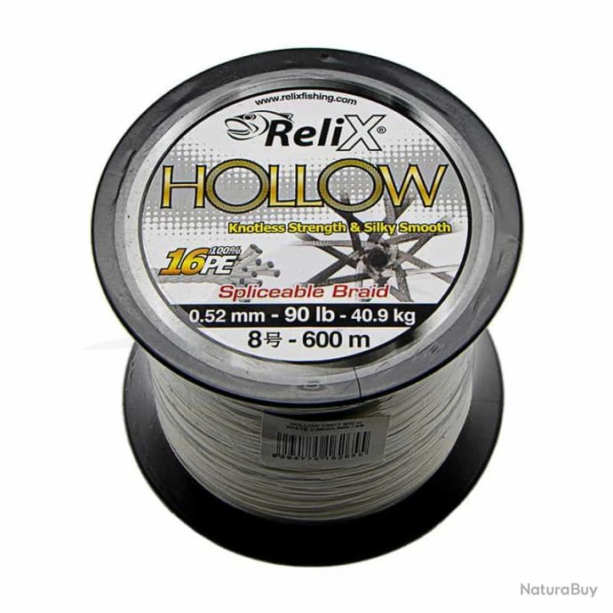 Relix Tresse Hollow 16X Spliceable 90lb 600m 3 Relix Tresse Hollow 16X Spliceable 90lb 600m