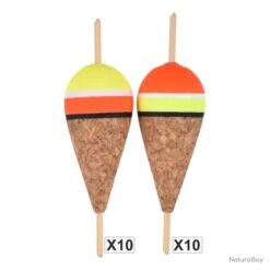 Streamline Garbolino Flotteur Truite - Poire - Par 20 - Percé / 5 G / Jaune/Orange