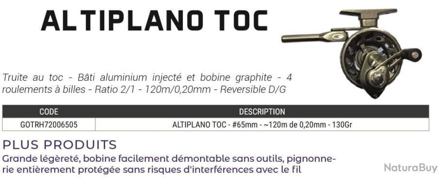 Altiplano Toc 65 Mm Moulinet Toc Garbolino 4 Altiplano Toc 65 Mm Moulinet Toc Garbolino – Image 2