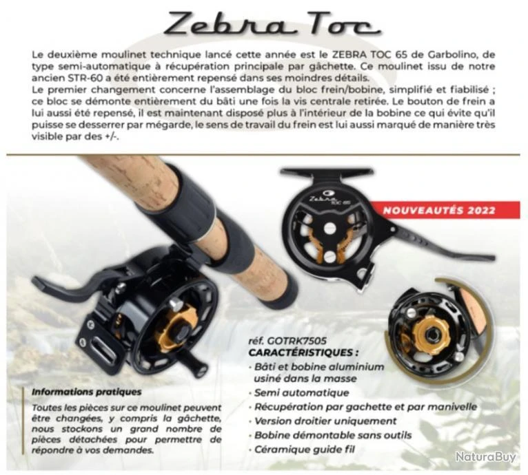 Zebra Toc 65 Moulinet Truite Au Toc Garbolino 4 Zebra Toc 65 Moulinet Truite Au Toc Garbolino – Image 2