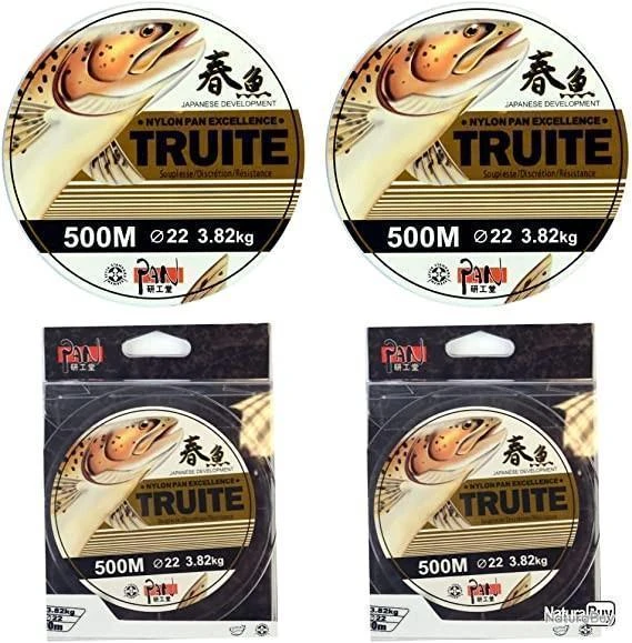 Pan Nylon Excellence Truite Bobine Fil 500m (Pack De 2) 0.22mm 3.82kg 3 Pan Nylon Excellence Truite Bobine Fil 500m (Pack De 2) 0.22mm 3.82kg
